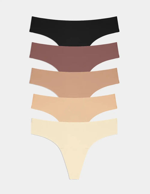 Essential No-Show Thong 5-Pack