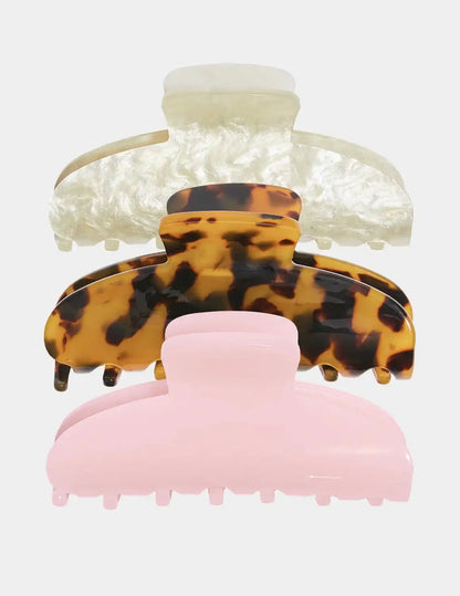 Faux Marble Hair Clip 3-Pack