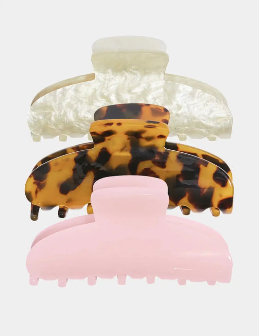 Faux Marble Hair Clip 3-Pack