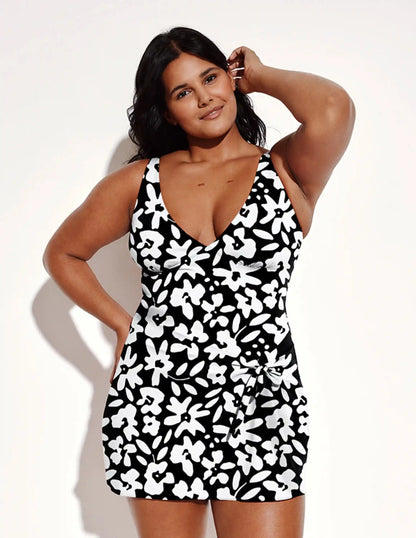 Leakproof Sculpt Deep V Swim Dress