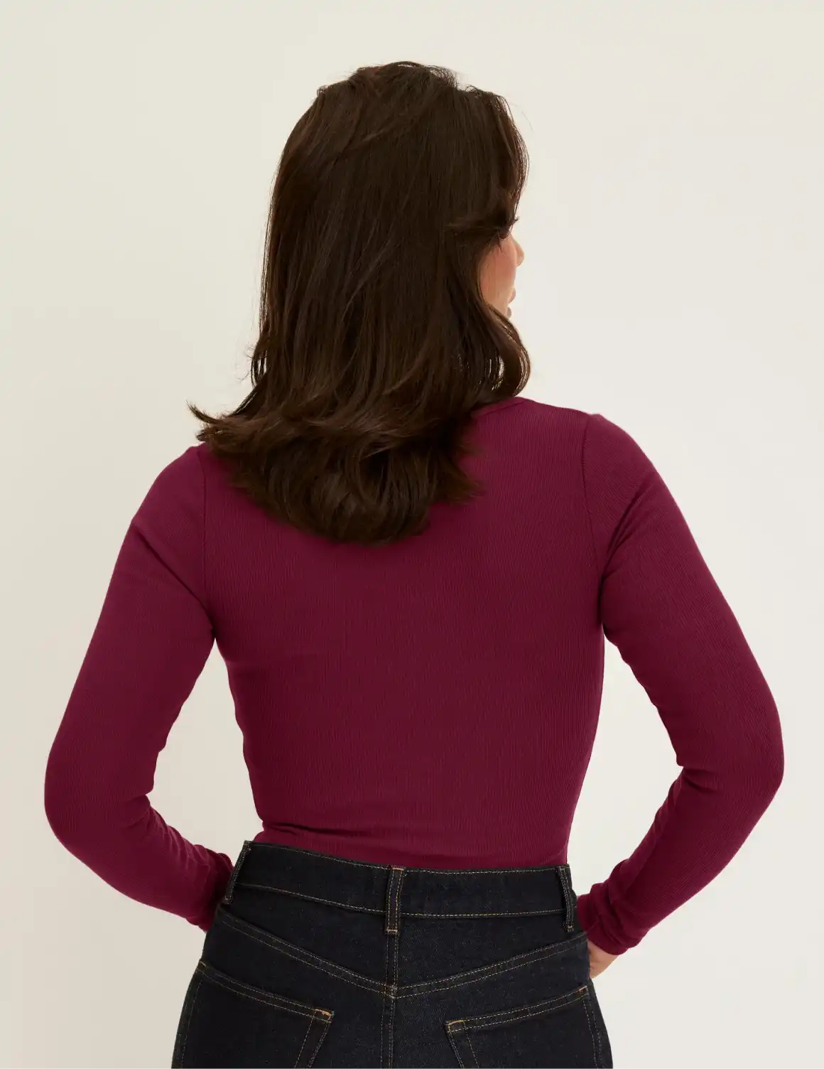 SculptRib Cotton Long Sleeve Top - Last Call