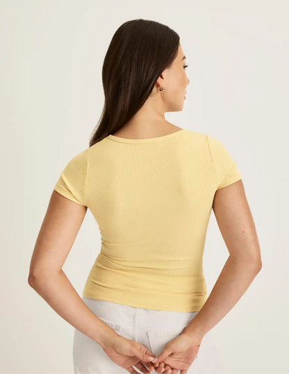 SculptRib™ Cotton Scoop Neck T-Shirt