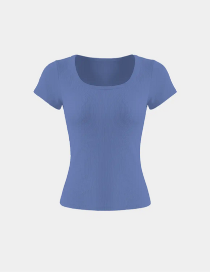 SculptRib™ Cotton Scoop Neck T-Shirt