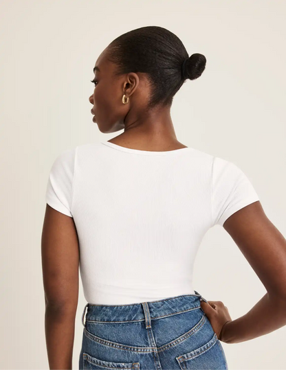 SculptRib™ Cotton Scoop Neck T-Shirt