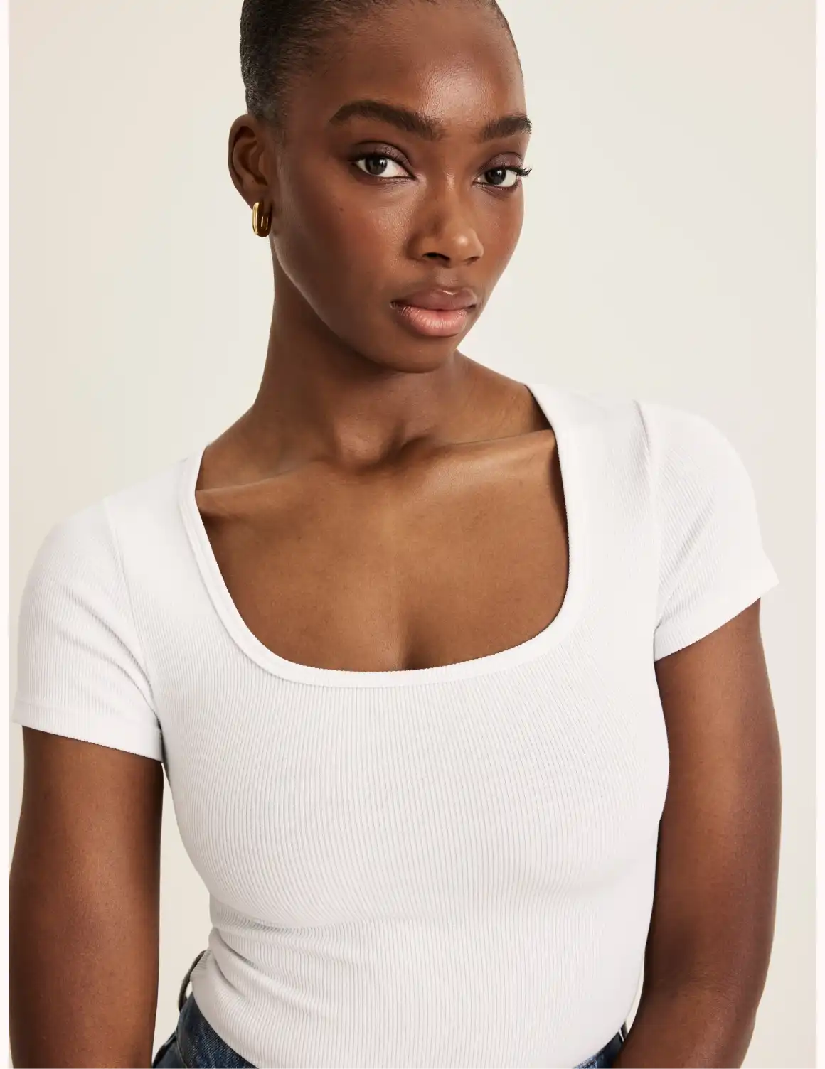 SculptRib™ Cotton Scoop Neck T-Shirt