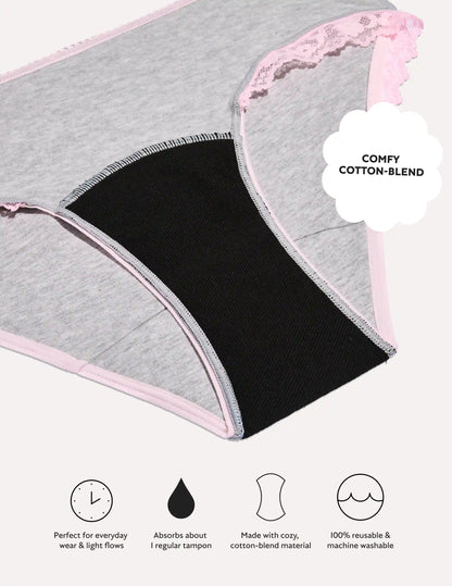 Teen Light Leakproof Cotton Bikini Underwear