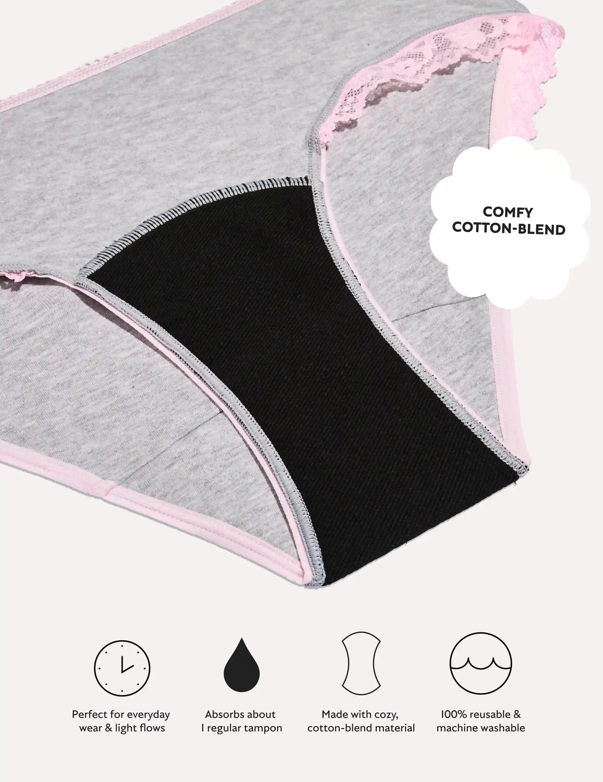 Teen Light Leakproof Cotton Bikini Underwear