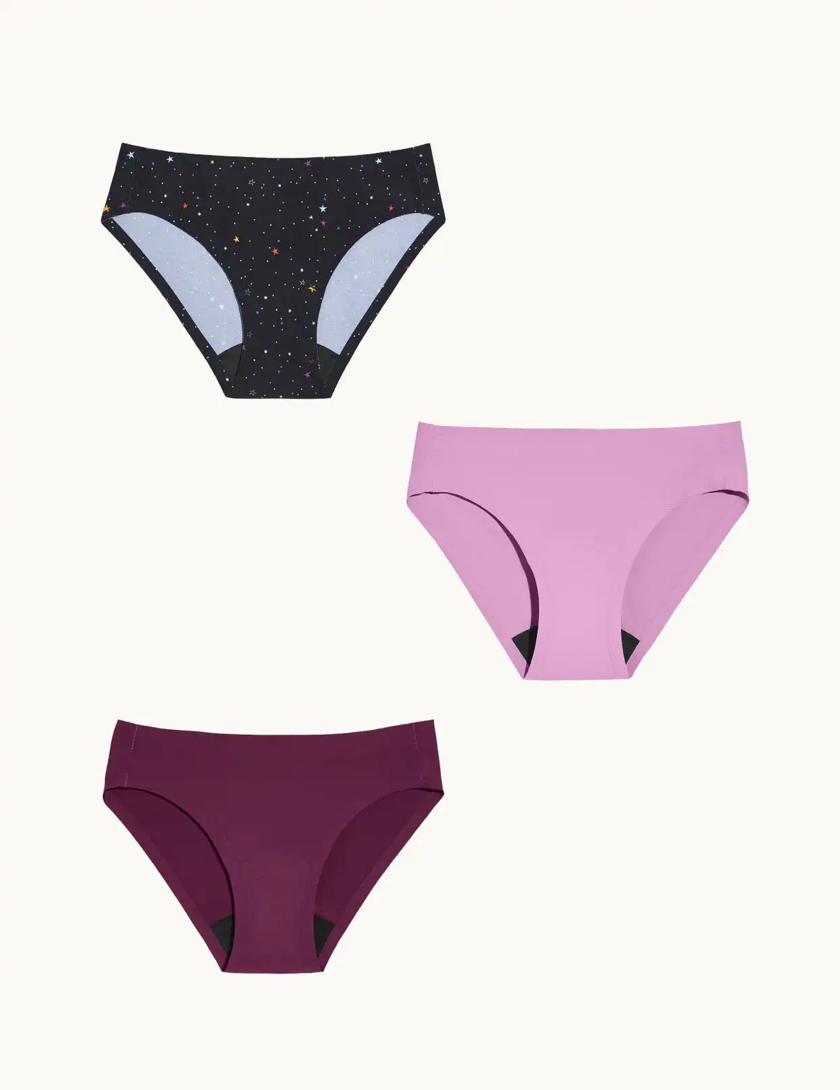 Teen Light Leakproof No-Show Bikini 3-Pack - Last Call