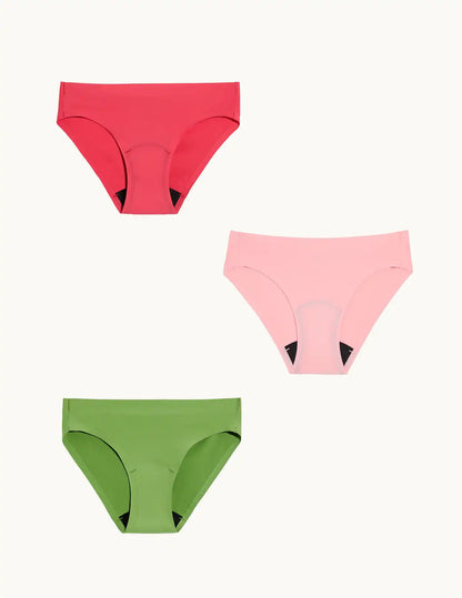 Teen Light Leakproof No-Show Bikini 3-Pack - Last Call