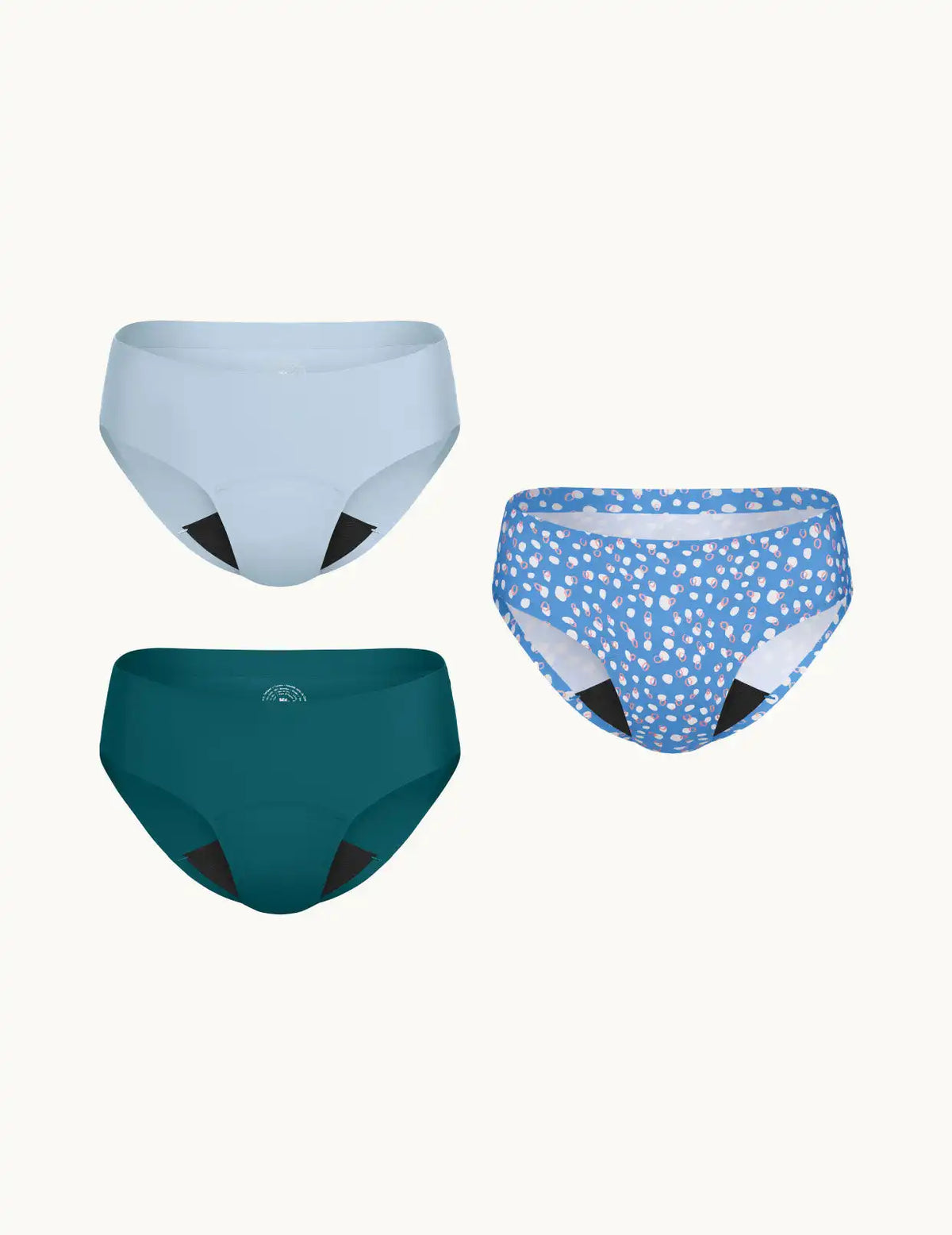 Teen Light Leakproof No-Show Bikini 3-Pack - Last Call