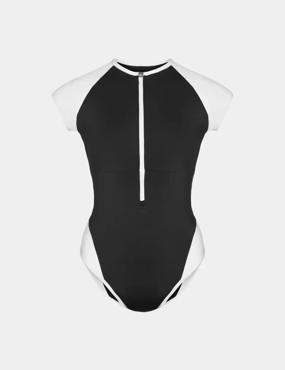 Leakproof Cap-Sleeve One Piece Swimsuit - Color Block - Last Call