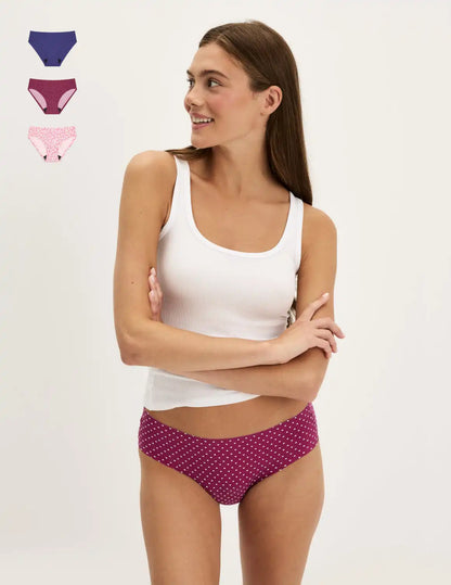 Teen Light Leakproof No-Show Bikini 3-Pack - Last Call