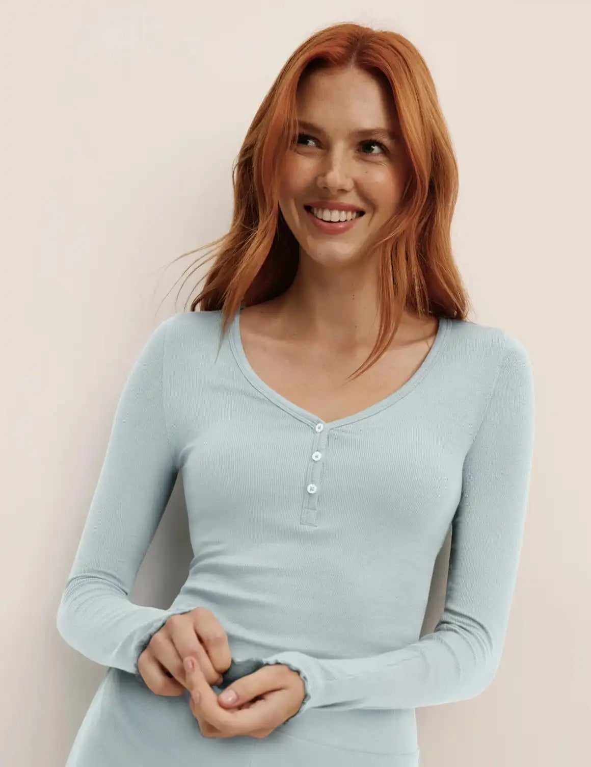 Modal Rib Long Sleeve Henley
