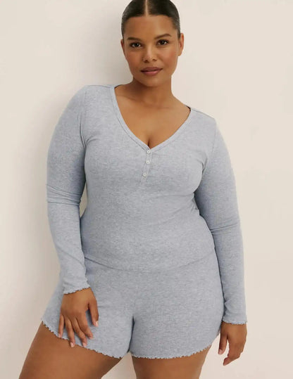 Modal Rib Long Sleeve Henley
