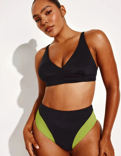 Ruched Deep V Bikini Top - Last Call
