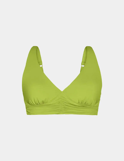 Ruched Deep V Bikini Top - Last Call