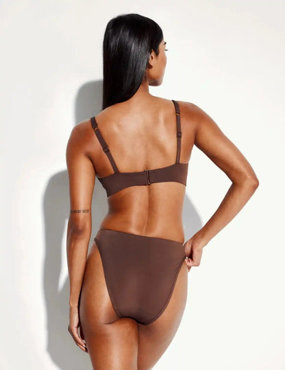 Ruched Deep V Bikini Top - Last Call