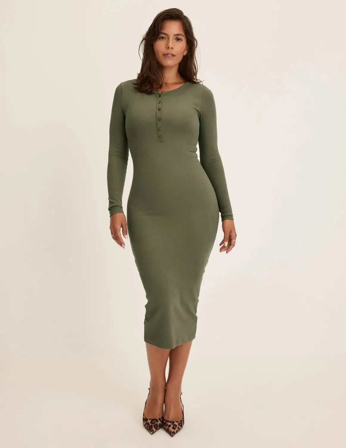 SculptRib™ Cotton Henley Dress