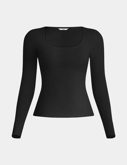SculptRib Cotton Long Sleeve Top - Last Call
