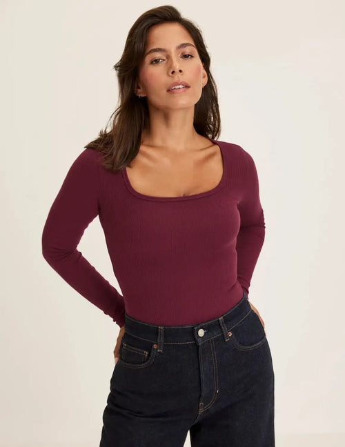 SculptRib Cotton Long Sleeve Top - Last Call