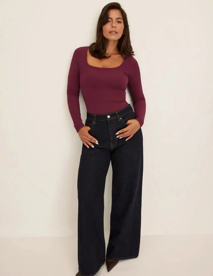 SculptRib Cotton Long Sleeve Top - Last Call