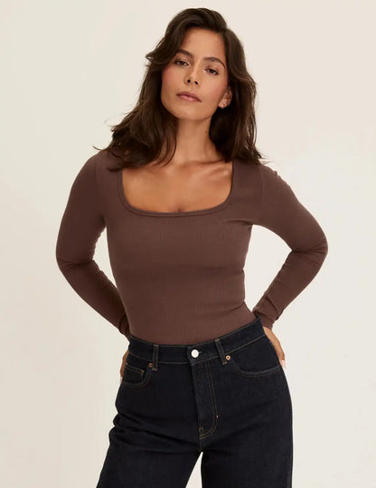 SculptRib Cotton Long Sleeve Top - Last Call