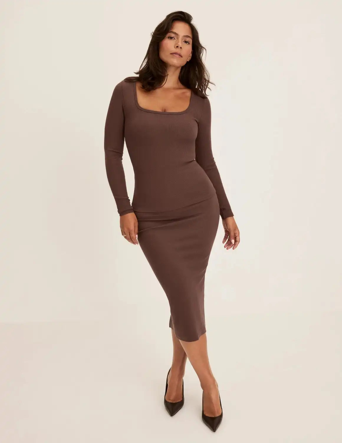 SculptRib™ Cotton Midi Pencil Skirt